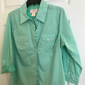 Coral Bay Large Petite Button-down Blouse x2